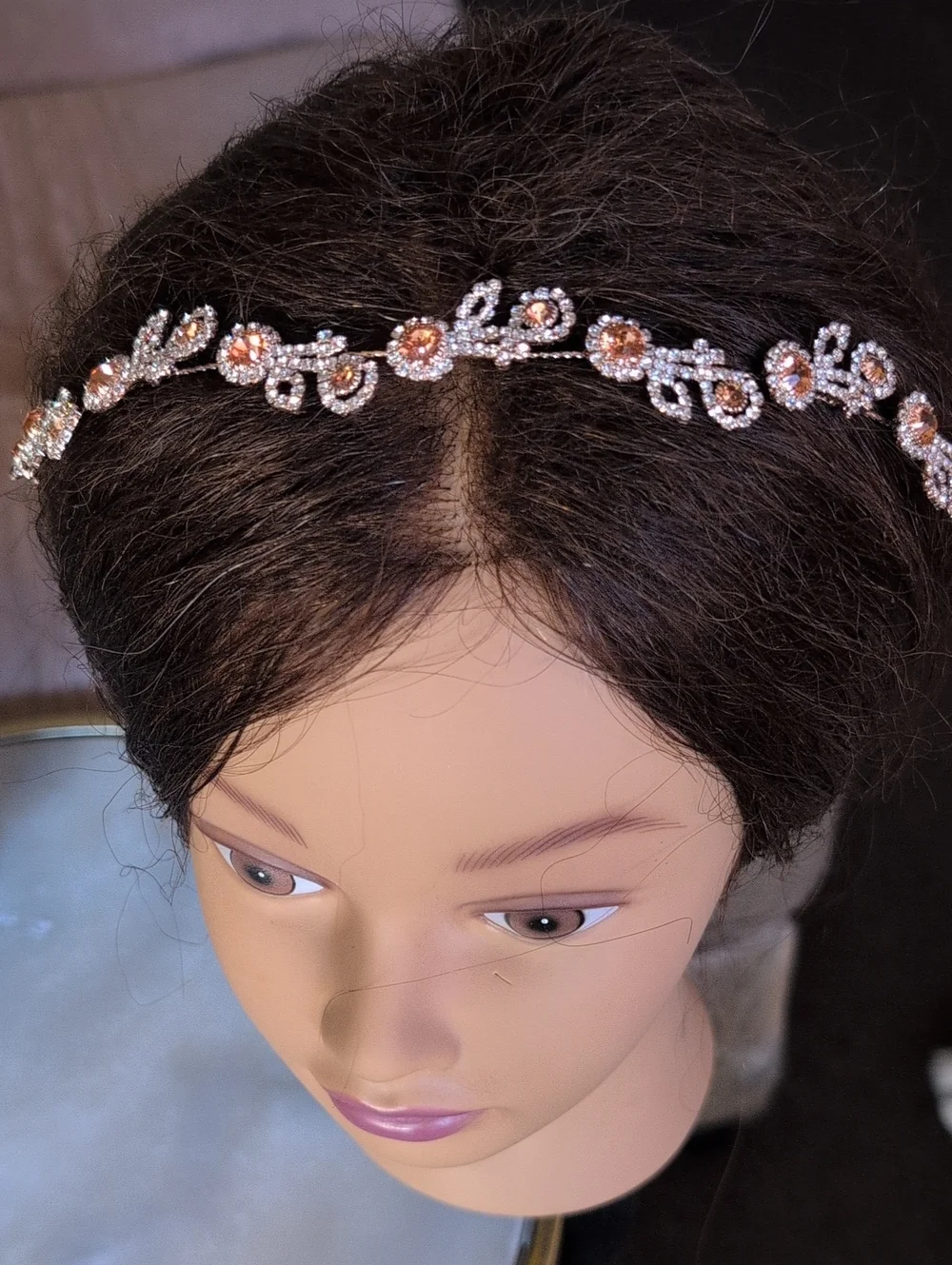 Vivace Collection Bridal floral rhinestone hair vine
